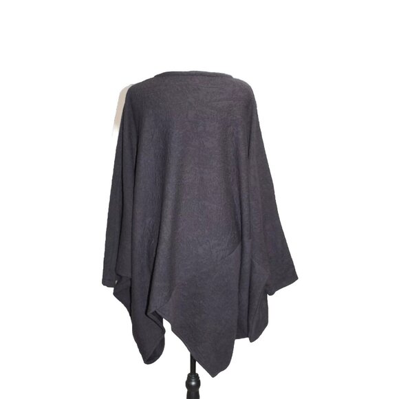 Kadem Sasson Sweater Poncho Cape Lagenlook black Pullover Pocket Israel One Size - Picture 2 of 7